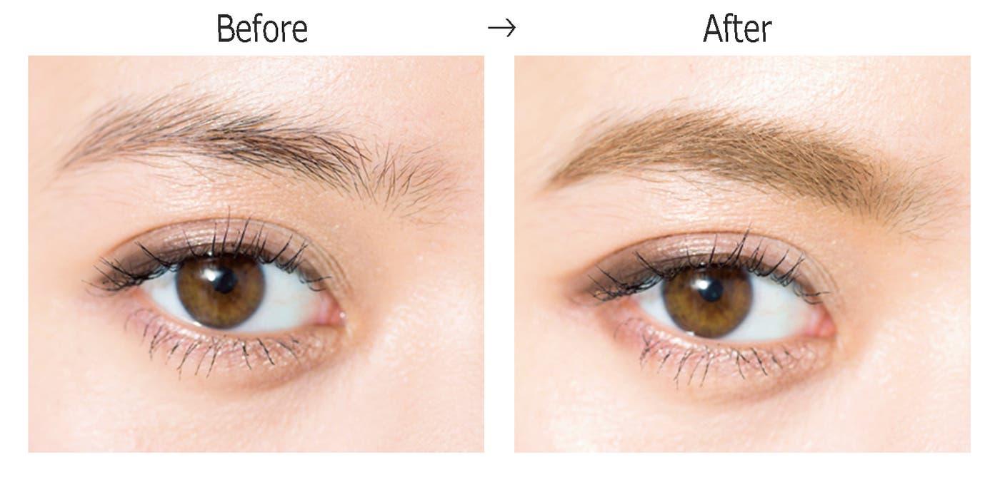 眉メークビフォー&アフター(モデル:野崎萌香)/画像提供:主婦の友社