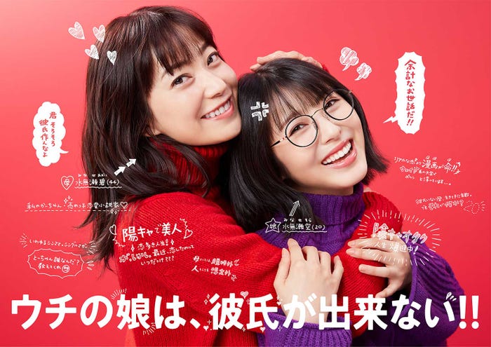 菅野美穂、浜辺美波「ウチの娘は、彼氏が出来ない!!」ポスタービジュアル(C)日本テレビ