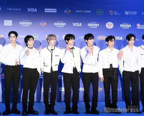 ZEROBASEONE、白ツイード衣装で冬らしい佇まい 2冠受賞にソン・ハンビン喜び語る【2024 MAMA AWARDS DAY2】