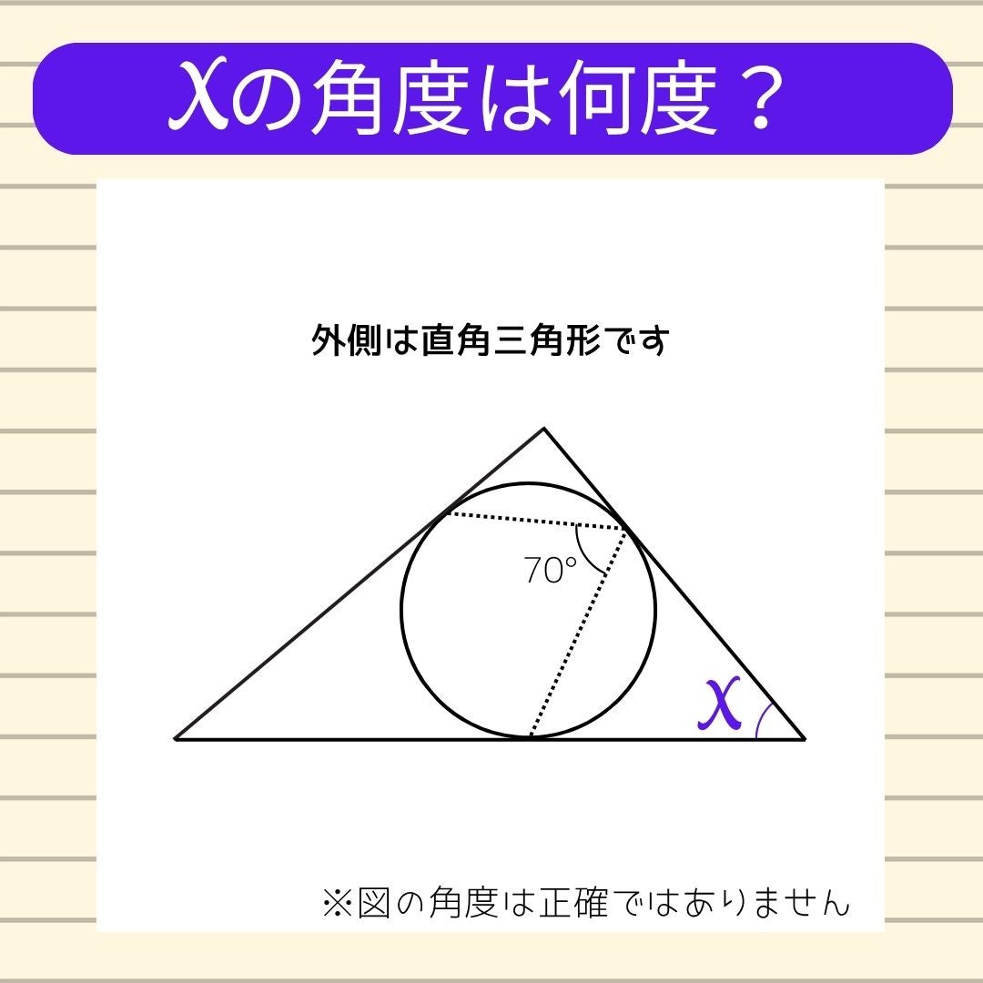 【角度当てクイズ Vol.2512】xの角度は何度？