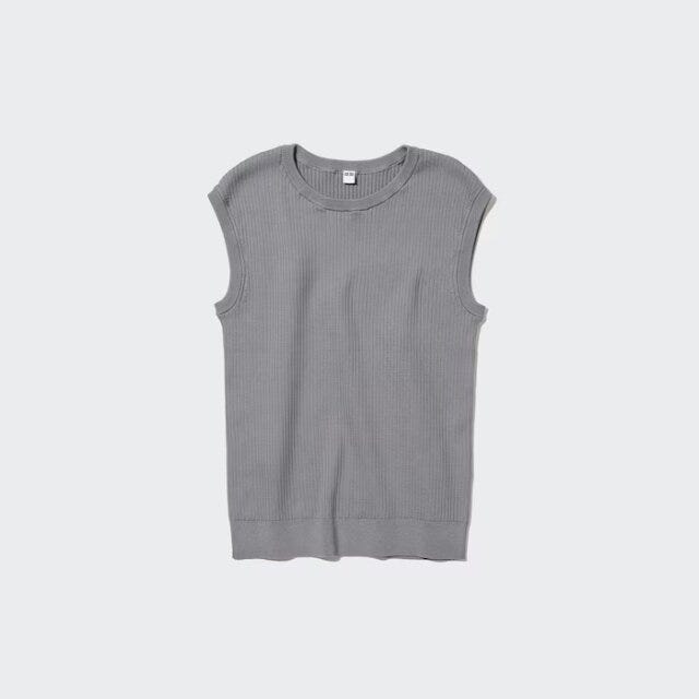 ユニクロ　uniqlo　レディース　おすすめ　オススメ　コスパ　2023　春　UVカット　紫外線対策　日焼け対策　着る日焼け止め　UVカットフレンチスリーブセーター　フレンチスリーブ　セーター　ニット
