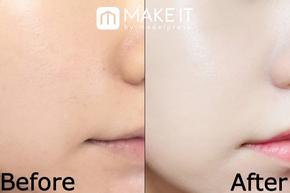 Before：素肌 After：CLIO／キルカバーアンプルクッション／02 使用 (C)メイクイット