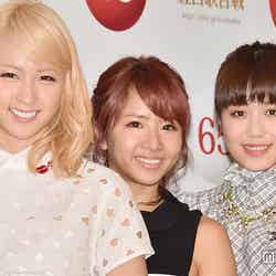 E-girls（左から）Ami、Aya、鷲尾伶菜（※写真はリハーサル時の会見で撮影）