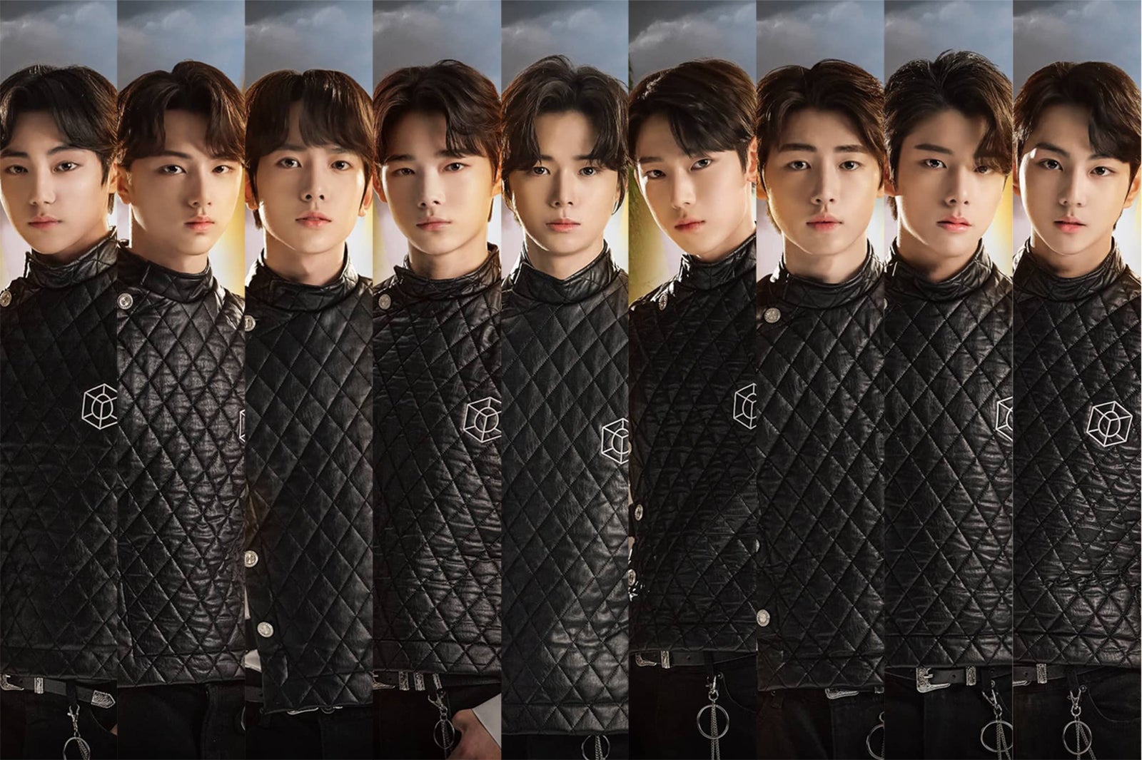 （左から）ダニエル、ジェイ、ヒスン、ニキ、ケイ、ソヌ、ソンフン、ジェイク、ジョンウォン（C） CJ ENM Corporation, all rights reserved.