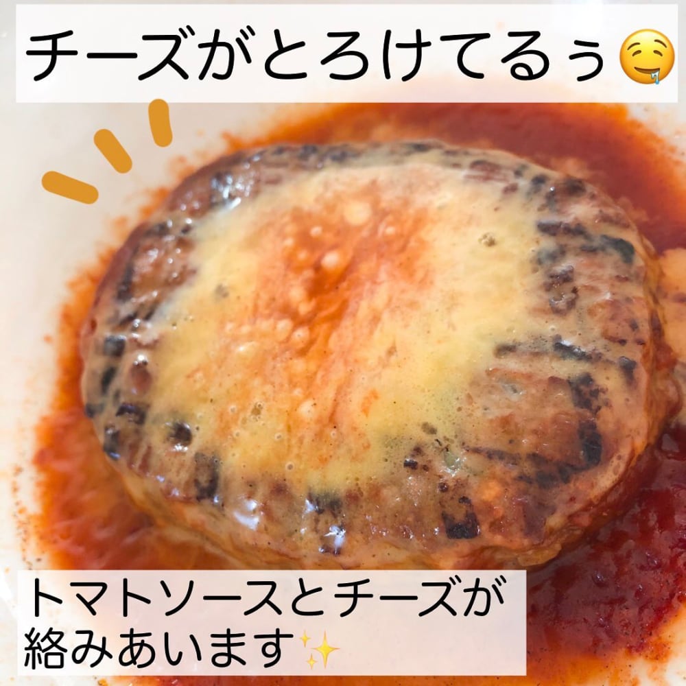 ハンバーグチーズ入りトマトソース