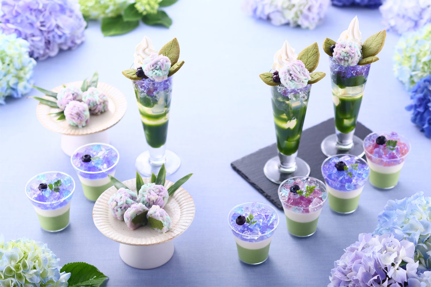 京都・宇治の伊藤久右衛門 「抹茶×紫陽花まつり2019」開催 SNSで話題「紫陽花パフェ」も再登場