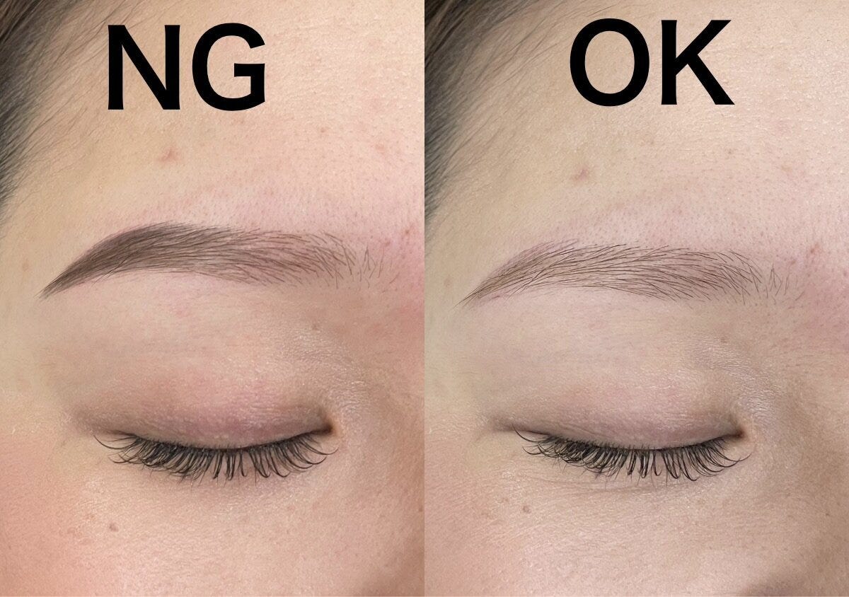 NG③眉尻だけ濃く・細くしすぎる