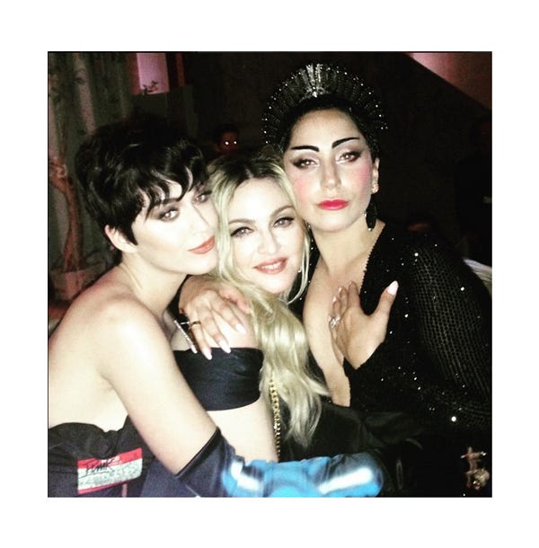 世界の3大歌姫が豪華集結（左から）ケイティ・ペリー、マドンナ、レディー・ガガ／Madonna Instagram【モデルプレス】