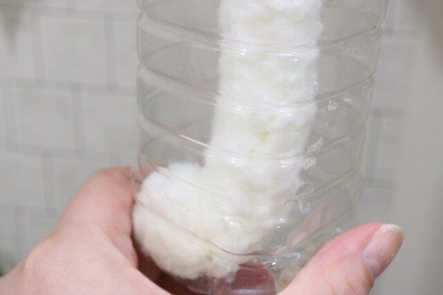 ペットボトル洗い（アクリル繊維）　使用例