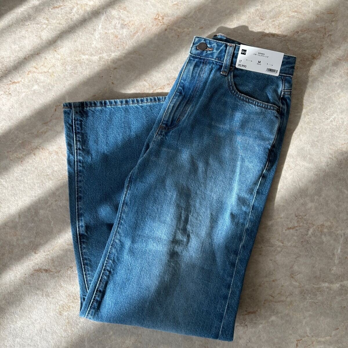 GUバギーフレアジーンズ　BLUE