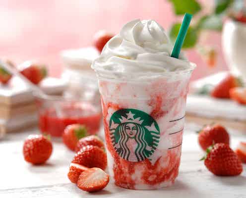 スタバ「ストロベリー クリーム フラペチーノ」が今年も復活!華やかビジュアルも可愛らしさ抜群