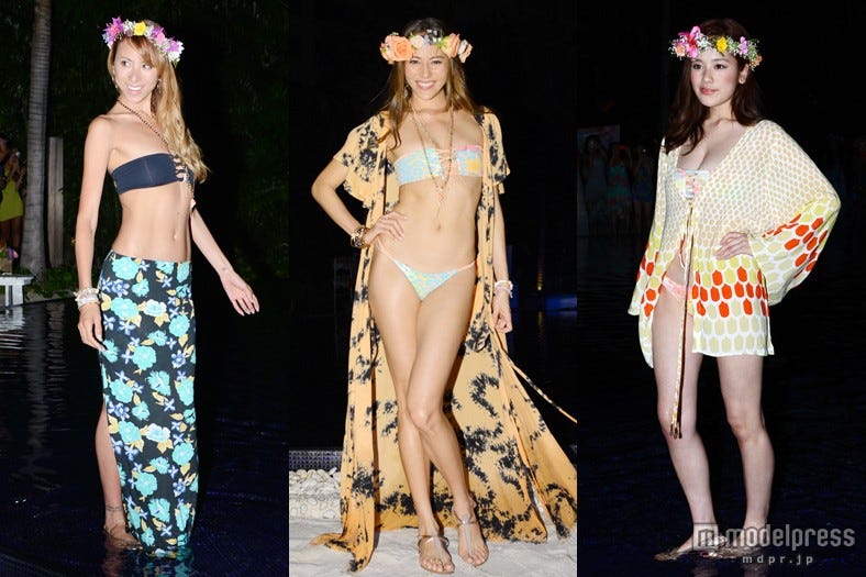美バストあらわなビキニ姿披露 道端姉妹、筧美和子ら美女がプールに集結