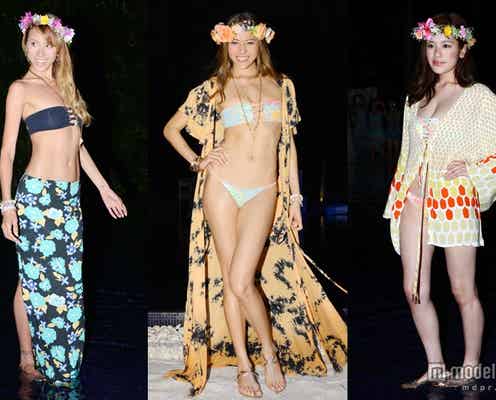 美バストあらわなビキニ姿披露 道端姉妹、筧美和子ら美女がプールに集結