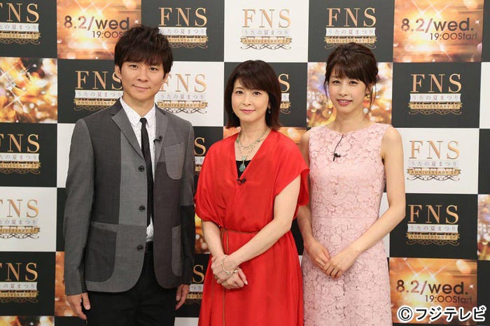 MCの渡部建、森高千里、加藤綾子(画像提供:フジテレビ)