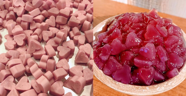 毎朝、ハート型のタピオカを手作り／画像提供：株式会社ジャストライク