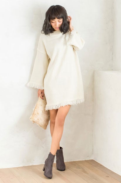 フリンジニットワンピース「Re:EDIT by GALSTAR」3,198円（税込）／画像提供：Re:EDIT by GALSTAR