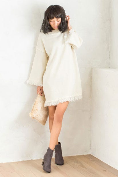 フリンジニットワンピース「Re:EDIT by GALSTAR」3,198円(税込)/画像提供:Re:EDIT by GALSTAR