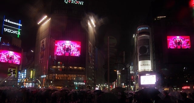 ビジョンジャックを行った際の渋谷