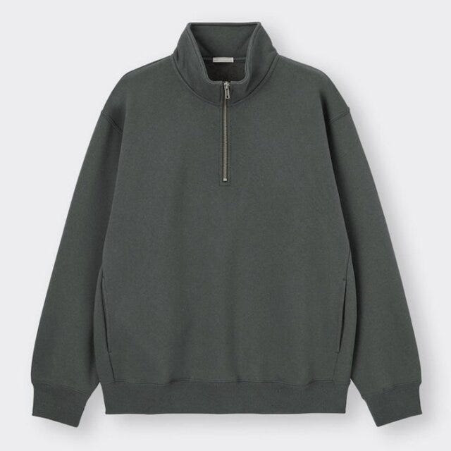 GU　ヘビーウェイトスウェットハーフジッププルオーバー