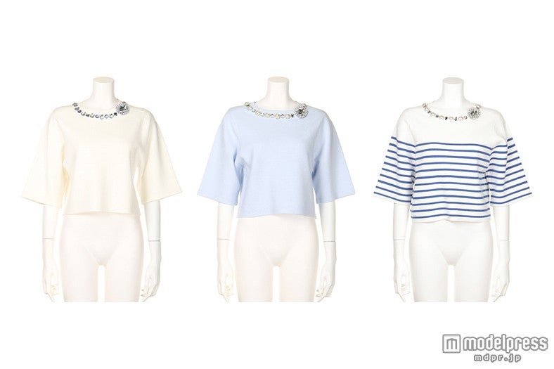 ビジュー付き半袖ニット「snidel」14,256円(税込)