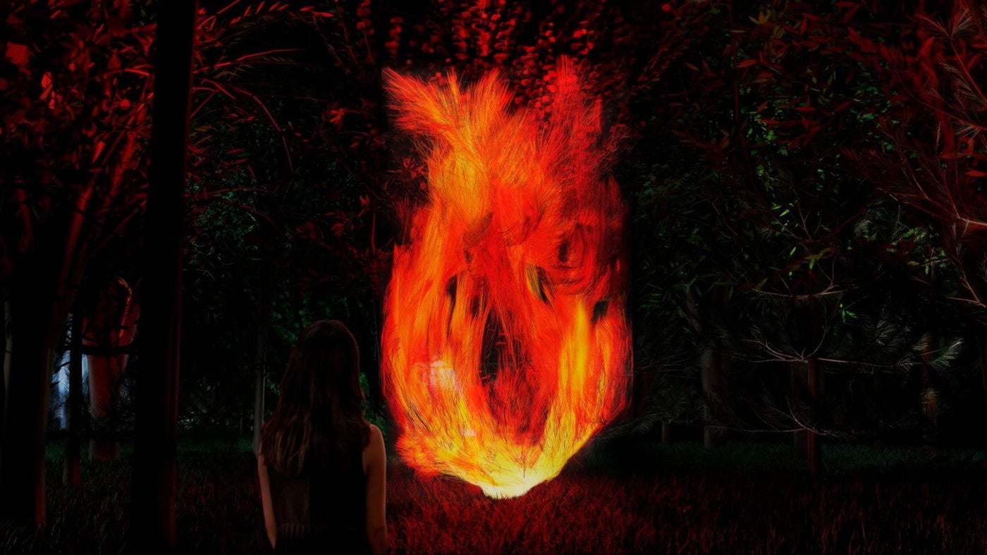 チームラボ《憑依する炎》（C）チームラボ※参考画像