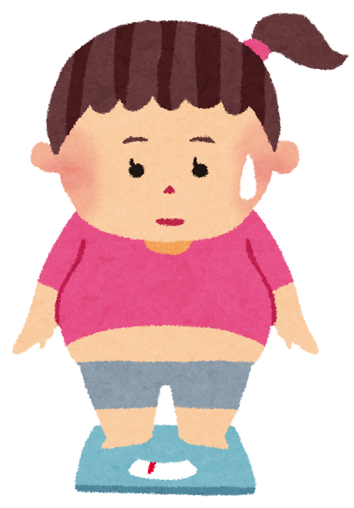 ダイエットのイラスト「体重計・女性」