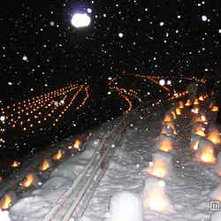 雪がちらつく「湯西川温泉 かまくら祭」会場／画像提供：日光旅ナビ日光市観光協会