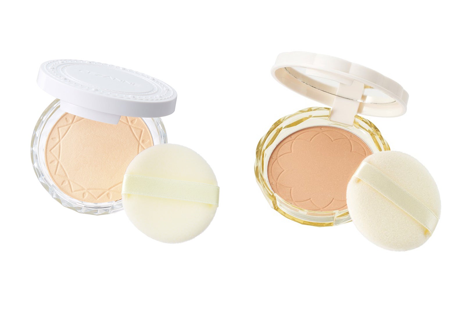 （左から）「UVクリアフェイスパウダーUVシルクカバーパウダー」「UVシルクカバーパウダー」（画像提供：株式会社セザンヌ化粧品）