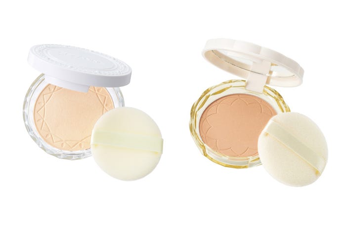(左から)「UVクリアフェイスパウダーUVシルクカバーパウダー」「UVシルクカバーパウダー」(画像提供:株式会社セザンヌ化粧品)