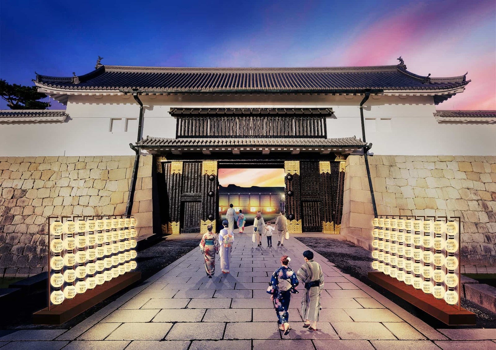 京都で「NAKED夏まつり2024 世界遺産・二条城」映画『サマーウォーズ』コラボエリアや縁日屋台で夏夜を満喫