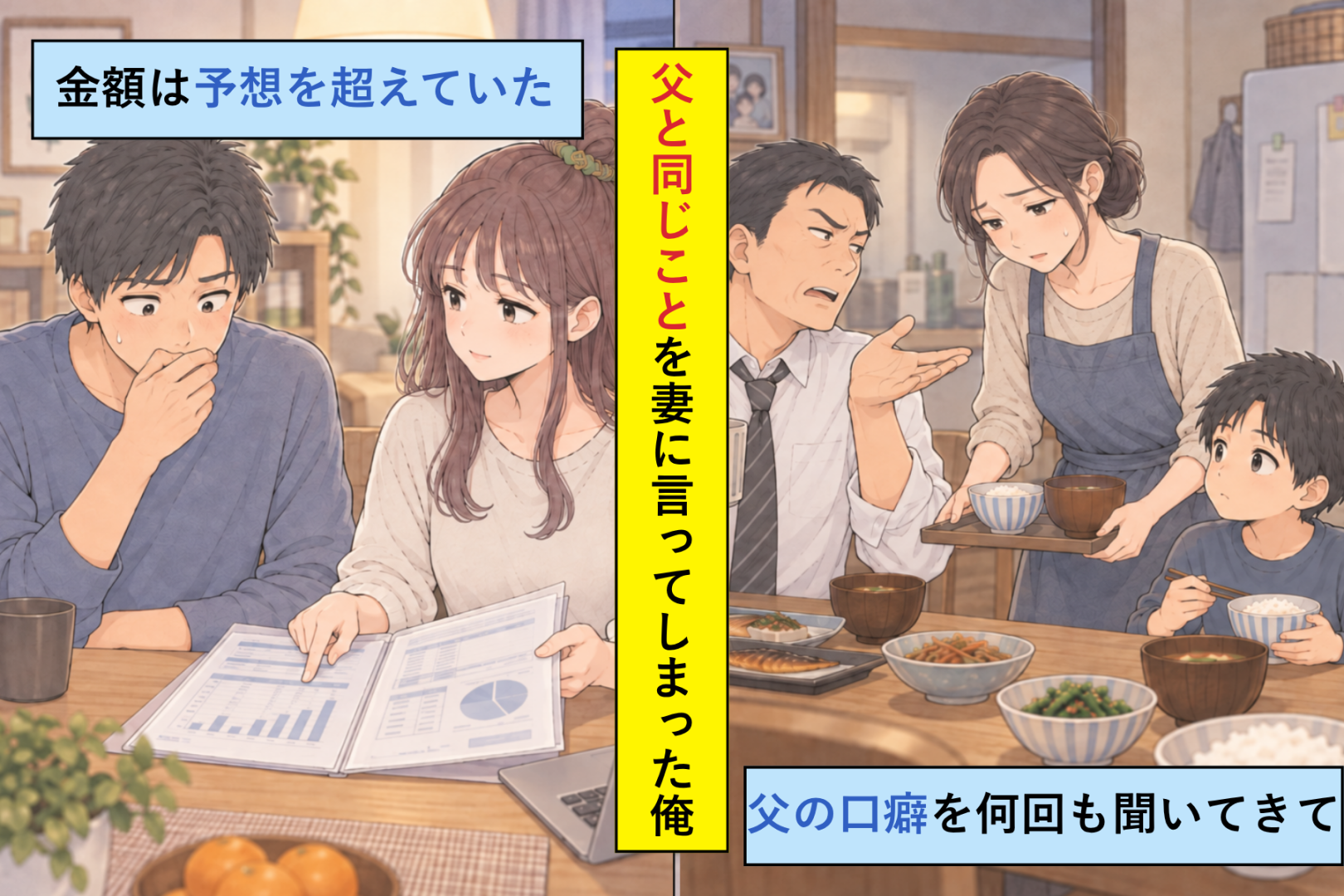 「女の給料なんて、たかが知れてる」と妻に言った僕→それは子どものころ聞いた父の口癖でした