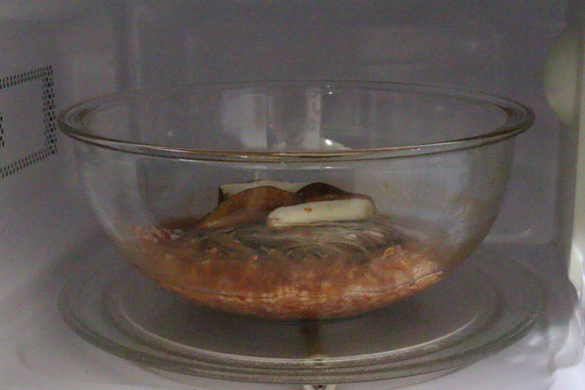 耐熱ガラスボウル（23.6cm、2.4L）　電子レンジ加熱