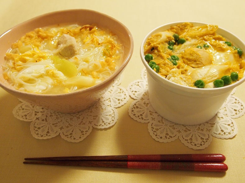 「鶏そば→親子丼」