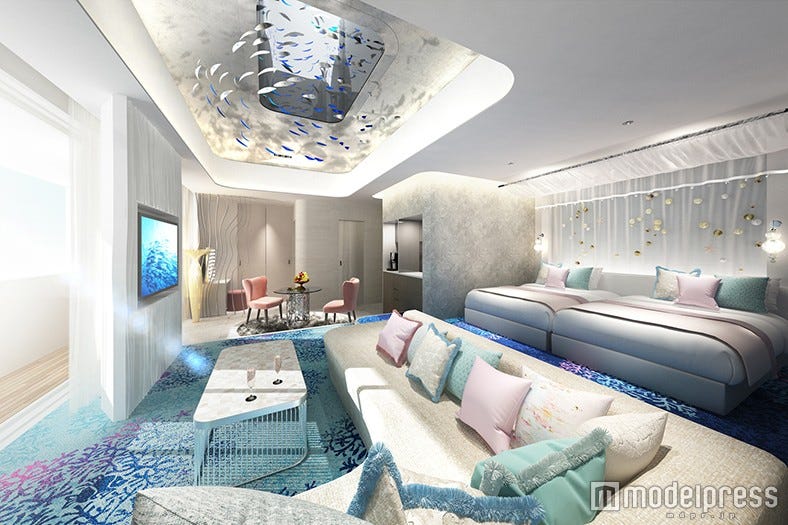 USJオフィシャルホテル、深海の青と海底をイメージした客室が誕生