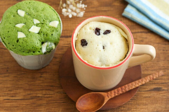 ふわもこ抹茶蒸しパン　ふわもこレーズン蒸しパン