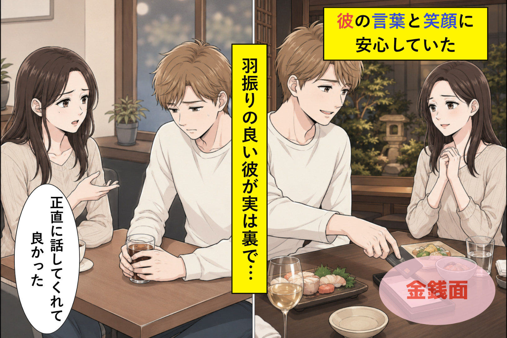 いつも奢ってくれる羽振りの良い彼→貯金額を聞いたら浪費家だと判明