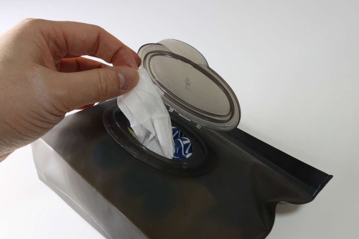 セリア　フタ付ウェットシートケース