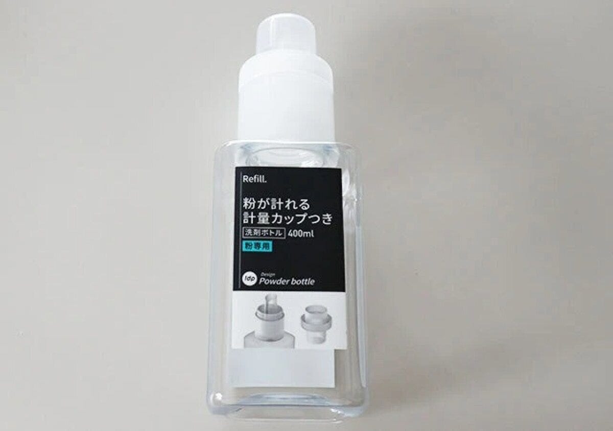 ダイソー　1dp_洗剤ボトル_粉専用_400ml_角_クリア