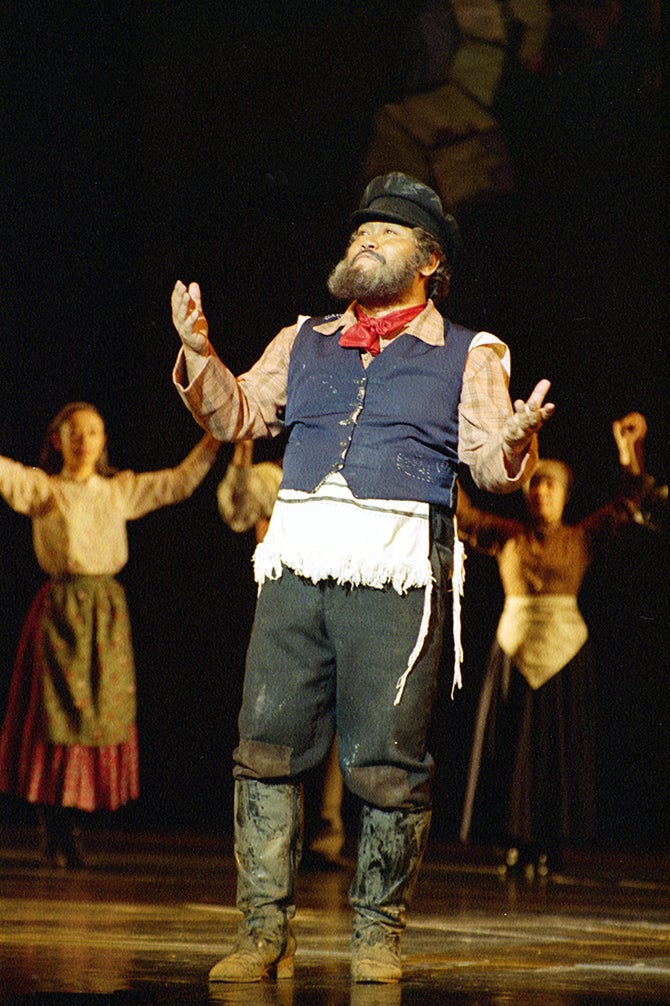 西田敏行さん／平成6（1994）年4月「屋根の上のヴァイオリン弾き」舞台写真西田敏行さん