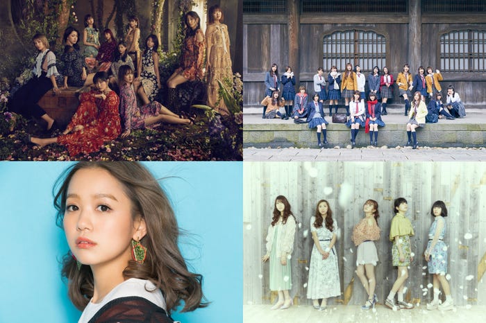 「CDTVスペシャル!卒業ソング音楽祭2018」(左上から時計回りに)E-girls、乃木坂46、Little Glee Monster、西野カナ (提供写真)