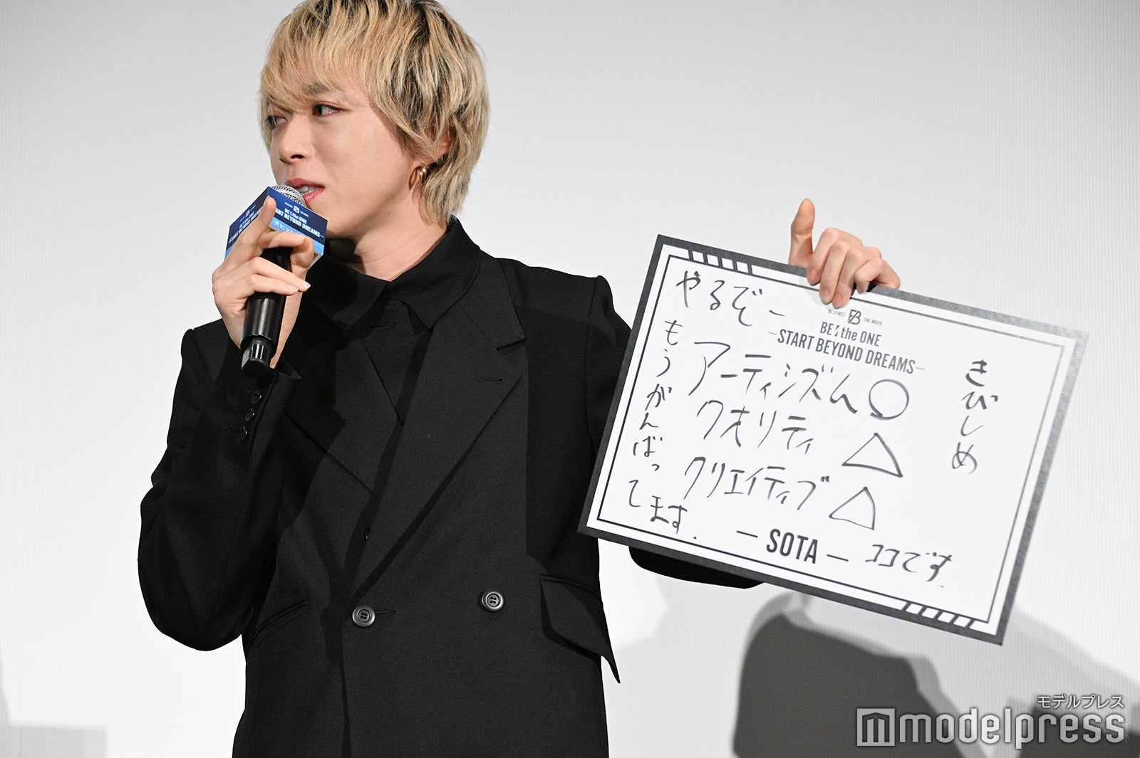 「デビュー5周年のBE:FIRSTが2026年に進化したいこと」を回答し進化したい項目に「◯」「△」を付けていったところおでんみたいになってしまったSOTA（ソウタ）（C）モデルプレス