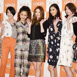 左から：絵美里、LIZA、西山茉希、香里奈、菜々緒、宮田聡子、伊藤ニーナ