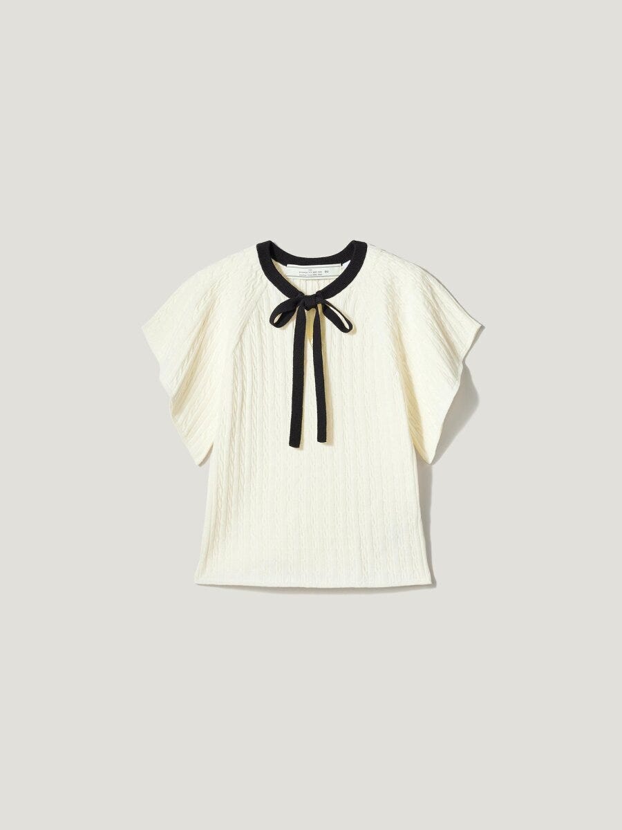 GUrokhのケーブルニットリボンプルオーバー