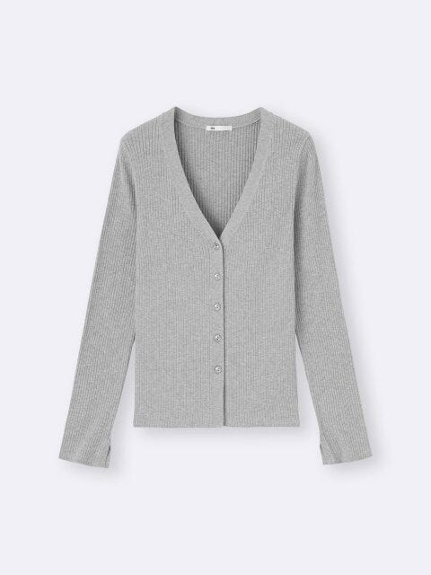 UVカットVネックカーディガン 2025gu女性おすすめUVカットVネックカーディガン