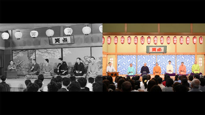 1966年5月15日初回放送時と2026年5月24日放送時の「大喜利」コーナー比較写真(C)日本テレビ
