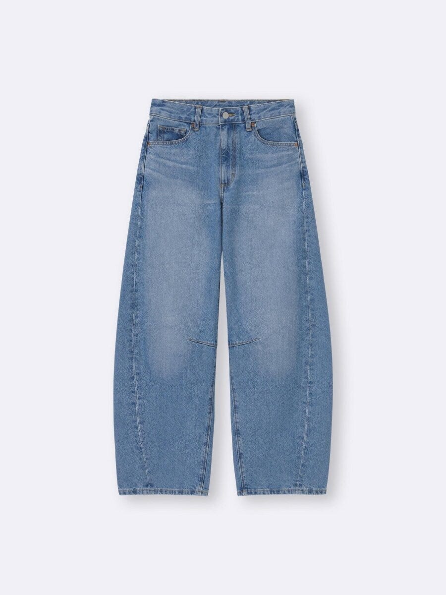 2026gu春大人女性おすすめバレルレッグジーンズ