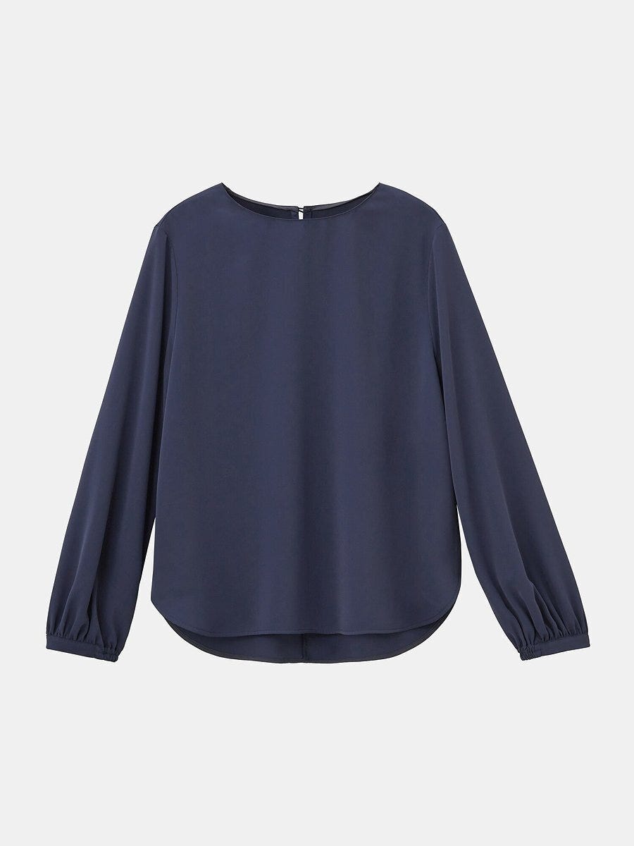 PLST ラウンドヘムTブラウス PLSTのラウンドヘムTブラウス