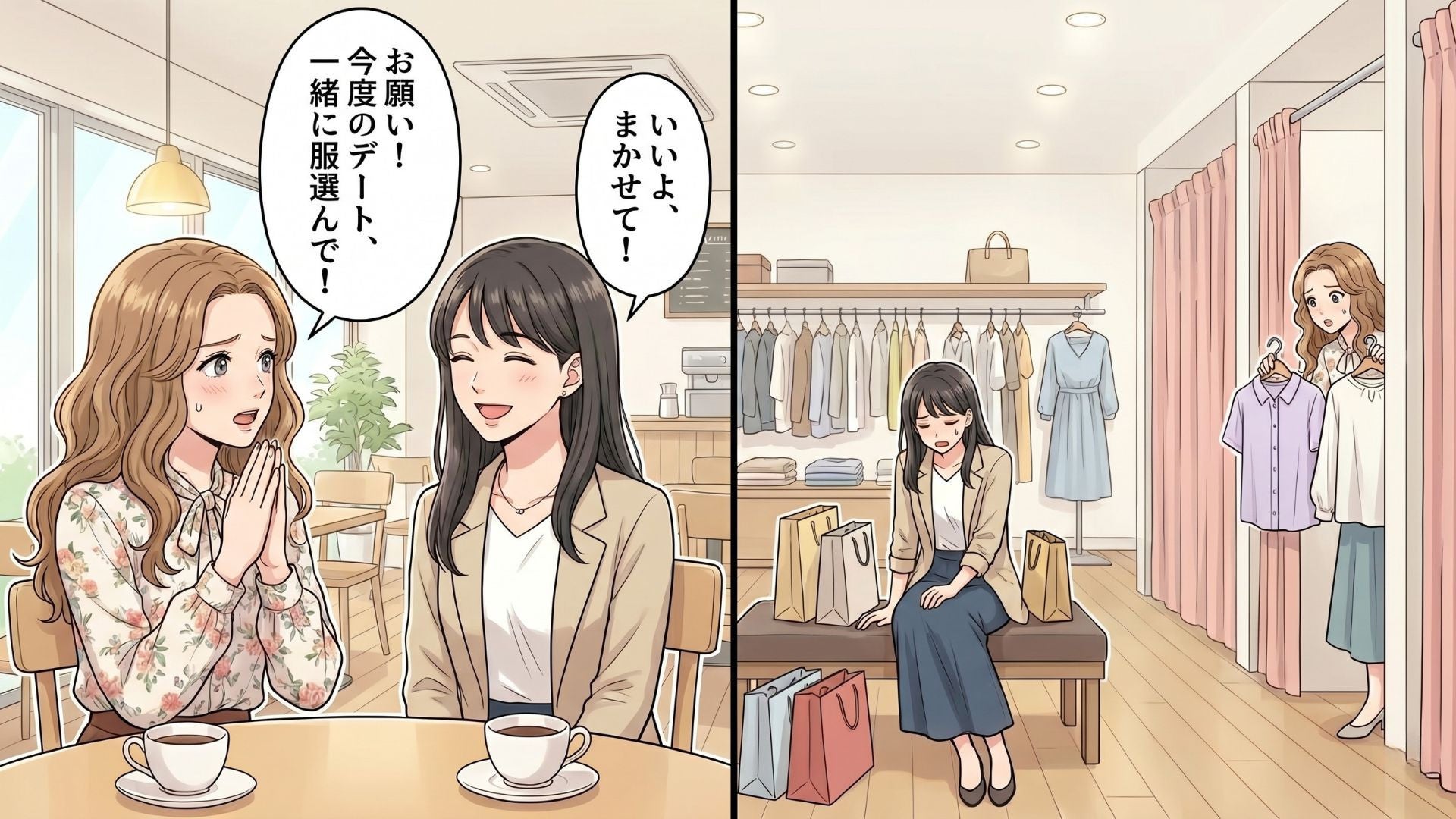 友だちの【デート服選び】に同行。優柔不断な彼女に振りまわされ続けた末、主人公がまさかの行動を...！？