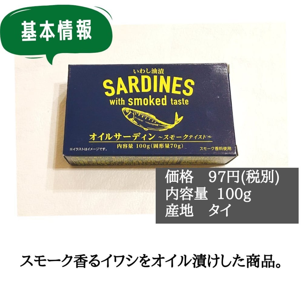 スモークテイストのオイルサーディン