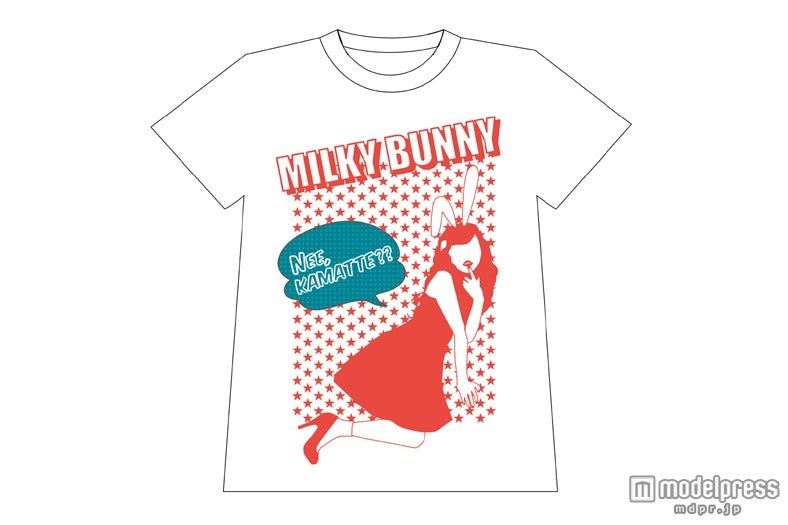 来場者全員プレゼントされる「Milky Bunny×スピンズ」のコラボTシャツ